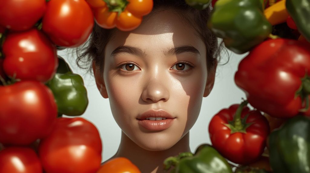 nightshade vegetables for skin health glowing skin concept